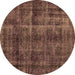 Round Oriental Brown Industrial Rug, urb3062brn