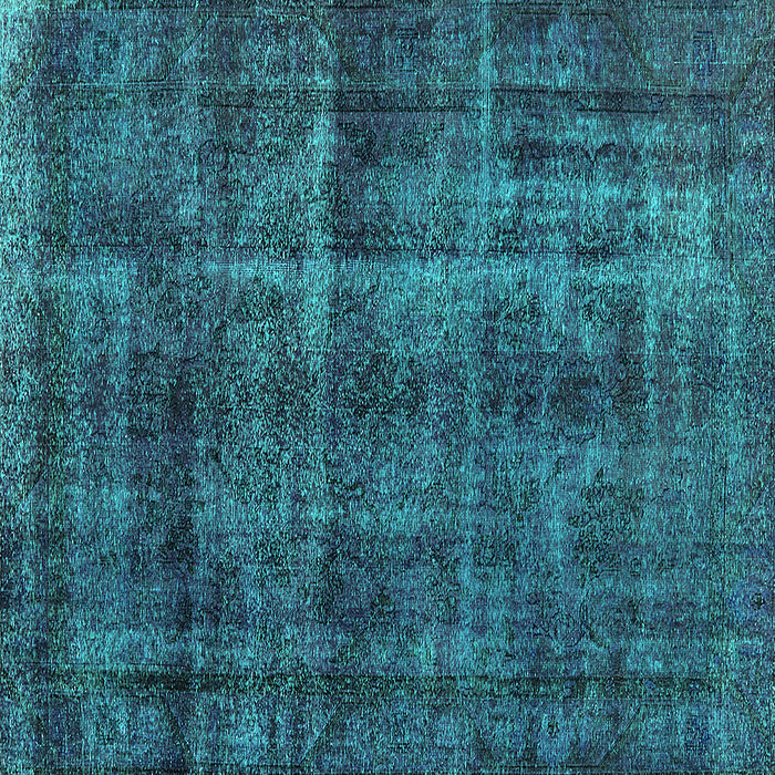 Square Machine Washable Oriental Turquoise Industrial Area Rugs, wshurb3062turq