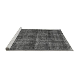 Sideview of Machine Washable Oriental Gray Industrial Rug, wshurb3062gry