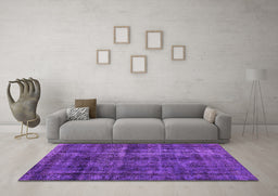 Machine Washable Oriental Purple Industrial Area Rugs in a Living Room, wshurb3062pur