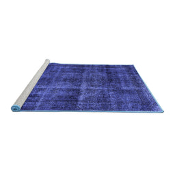 Sideview of Machine Washable Oriental Blue Industrial Rug, wshurb3062blu