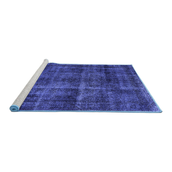 Sideview of Machine Washable Oriental Blue Industrial Rug, wshurb3062blu