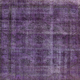 Square Mid-Century Modern Purple Oriental Rug, urb3062