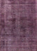 Mid-Century Modern Dark Raspberry Purple Oriental Rug, urb3063