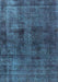 Machine Washable Oriental Light Blue Industrial Rug, wshurb3063lblu