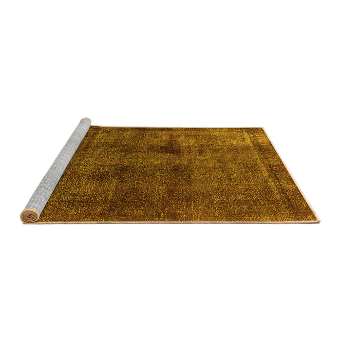 Sideview of Machine Washable Oriental Yellow Industrial Rug, wshurb3063yw