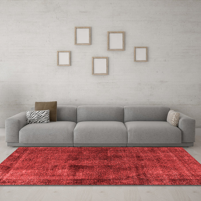 Industrial Red Washable Rugs