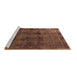 Sideview of Machine Washable Oriental Brown Industrial Rug, wshurb3063brn