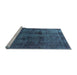 Sideview of Machine Washable Oriental Light Blue Industrial Rug, wshurb3063lblu