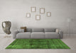 Machine Washable Oriental Green Industrial Area Rugs in a Living Room,, wshurb3063grn