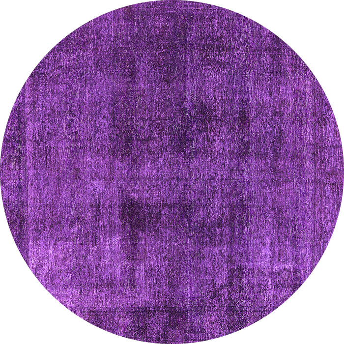 Round Oriental Purple Industrial Rug, urb3063pur