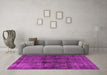 Machine Washable Oriental Pink Industrial Rug in a Living Room, wshurb3063pnk