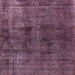 Square Mid-Century Modern Dark Raspberry Purple Oriental Rug, urb3063