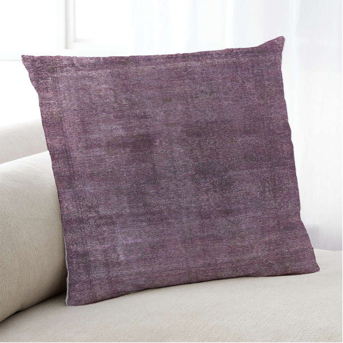 Lifestyle Image of Mid-Century Modern Urban Square Dark Raspberry Purple Throw Pillow, 18 inch by 18 inch, pwurb3063