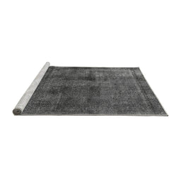 Sideview of Machine Washable Oriental Gray Industrial Rug, wshurb3063gry