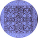 Round Oriental Blue Industrial Rug, urb3064blu