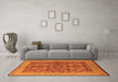 Machine Washable Oriental Orange Industrial Area Rugs in a Living Room, wshurb3064org