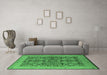 Machine Washable Oriental Emerald Green Industrial Area Rugs in a Living Room,, wshurb3064emgrn