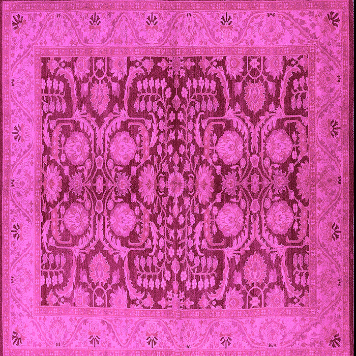 Square Machine Washable Oriental Pink Industrial Rug, wshurb3064pnk