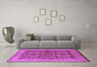 Machine Washable Oriental Purple Industrial Area Rugs in a Living Room, wshurb3064pur