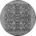 Round Oriental Gray Industrial Rug, urb3064gry