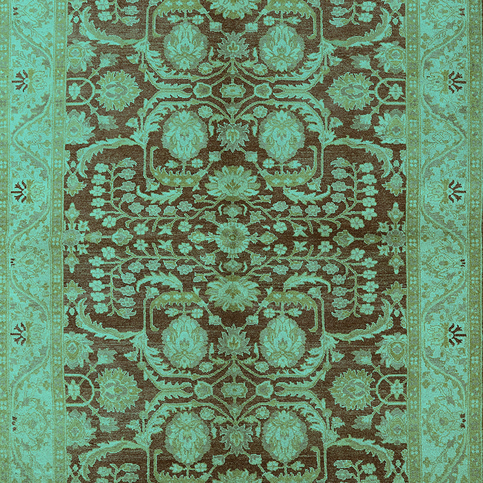 Machine Washable Oriental Turquoise Industrial Area Rugs, wshurb3064turq