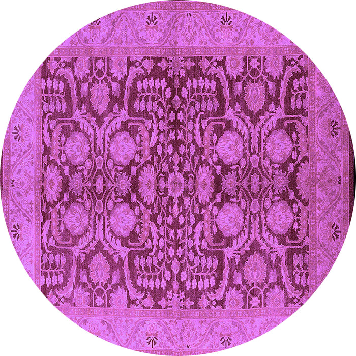 Round Machine Washable Oriental Purple Industrial Area Rugs, wshurb3064pur