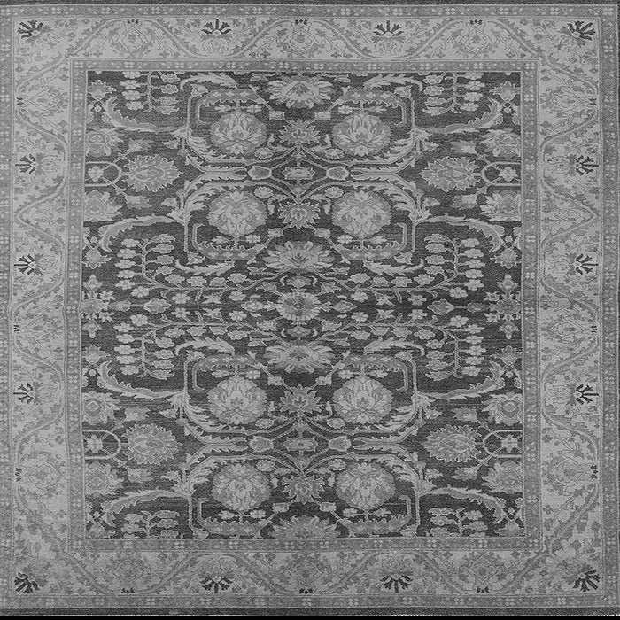 Square Machine Washable Oriental Gray Industrial Rug, wshurb3064gry
