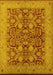 Machine Washable Oriental Yellow Industrial Rug, wshurb3064yw