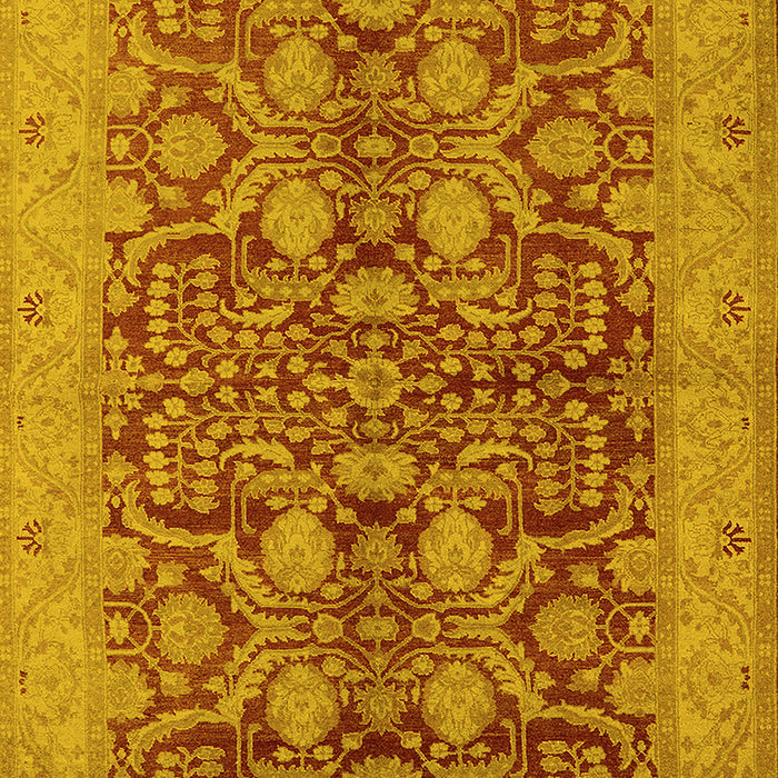 Machine Washable Oriental Yellow Industrial Rug, wshurb3064yw