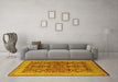 Machine Washable Oriental Yellow Industrial Rug in a Living Room, wshurb3064yw