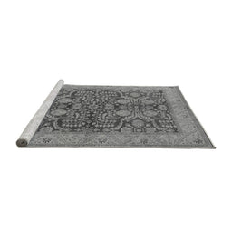 Sideview of Machine Washable Oriental Gray Industrial Rug, wshurb3064gry