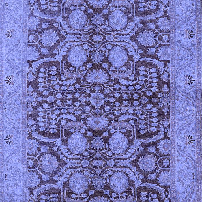 Machine Washable Oriental Blue Industrial Rug, wshurb3064blu