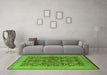 Machine Washable Oriental Green Industrial Area Rugs in a Living Room,, wshurb3064grn