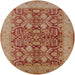 Round Mid-Century Modern Brown Sand Brown Oriental Rug, urb3064