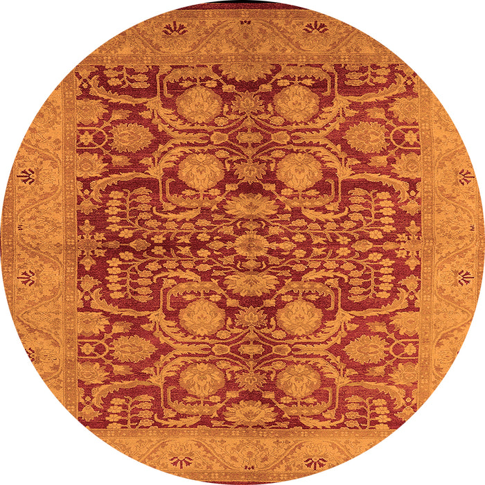 Round Oriental Orange Industrial Rug, urb3064org