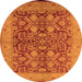 Round Oriental Orange Industrial Rug, urb3064org