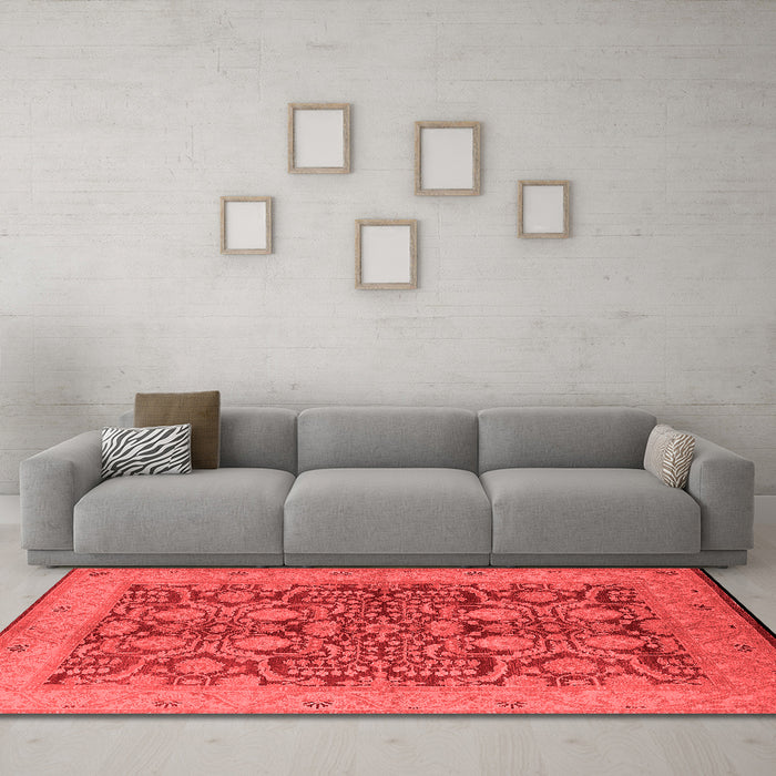 Industrial Red Washable Rugs