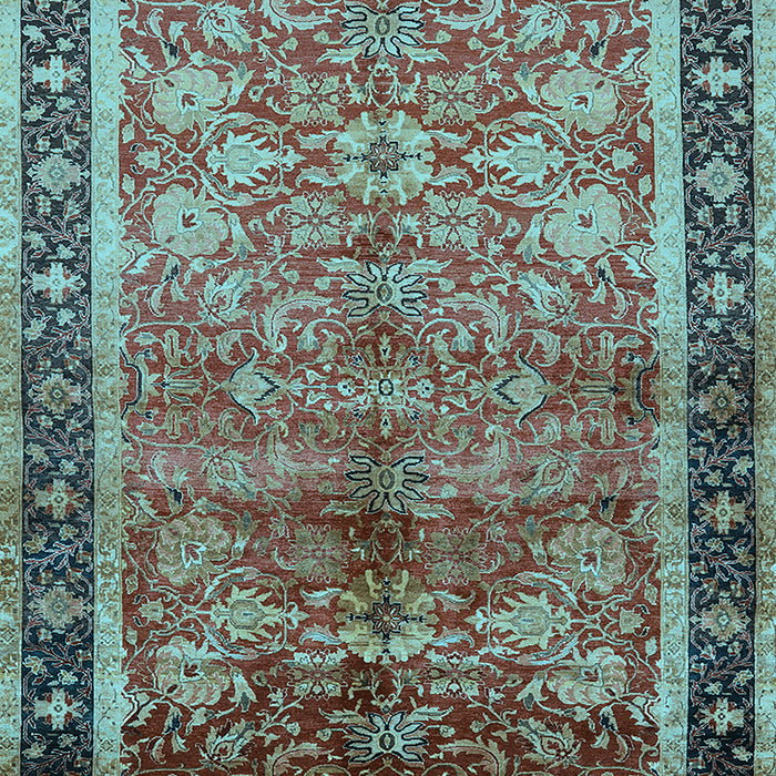 Machine Washable Oriental Light Blue Industrial Rug, wshurb3065lblu