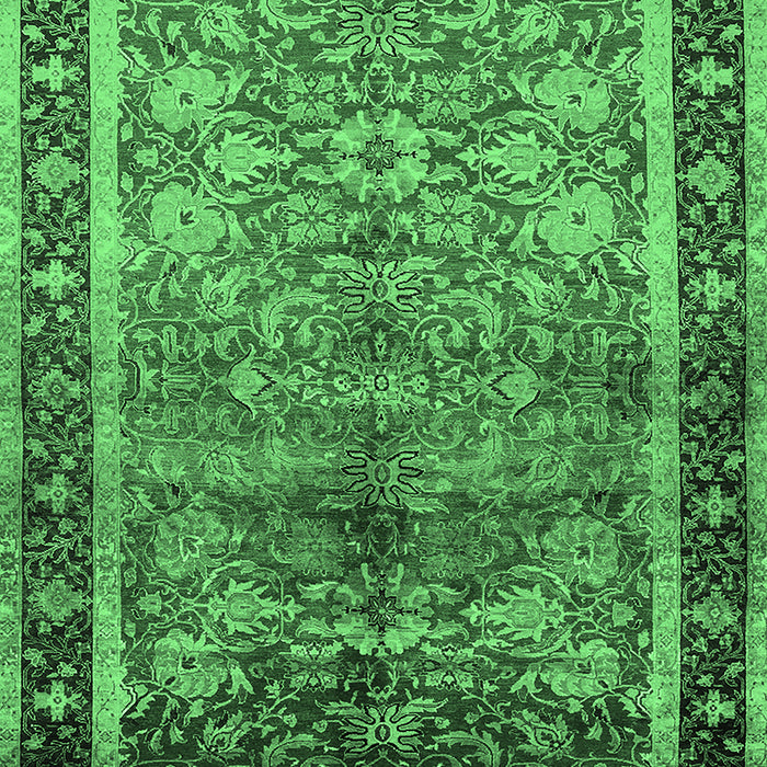 Machine Washable Oriental Emerald Green Industrial Area Rugs, wshurb3065emgrn