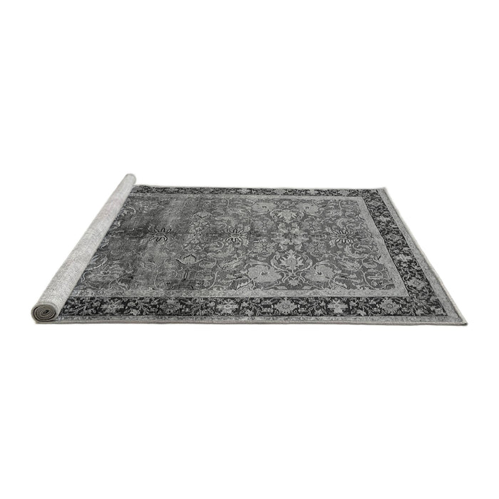 Sideview of Machine Washable Oriental Gray Industrial Rug, wshurb3065gry