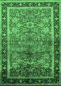 Oriental Emerald Green Industrial Rug, urb3065emgrn