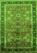 Machine Washable Oriental Green Industrial Area Rugs, wshurb3065grn