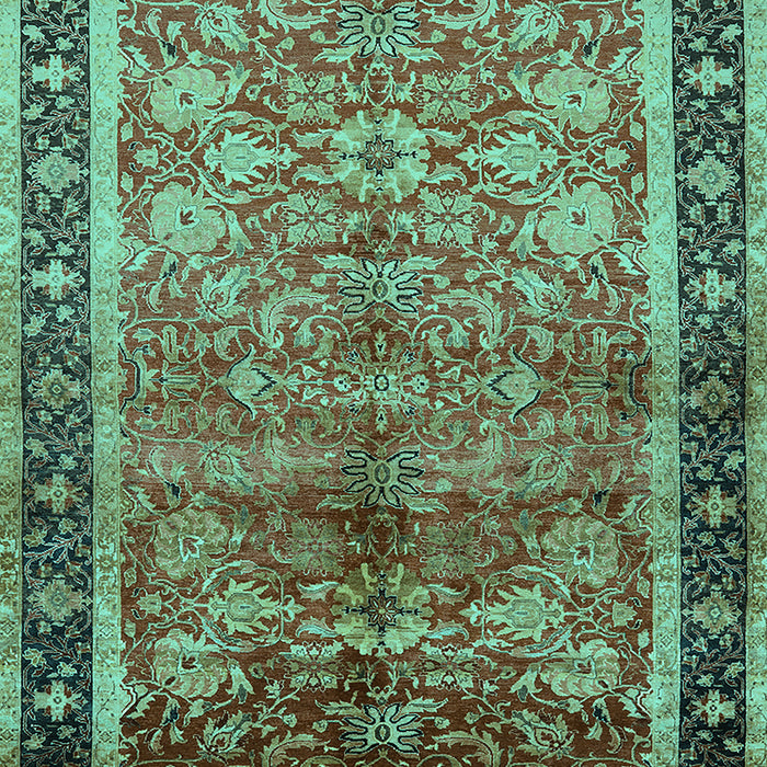 Machine Washable Oriental Turquoise Industrial Area Rugs, wshurb3065turq