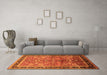 Machine Washable Oriental Orange Industrial Area Rugs in a Living Room, wshurb3065org