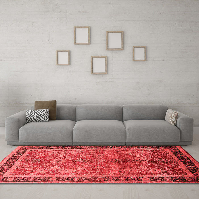 Industrial Red Washable Rugs