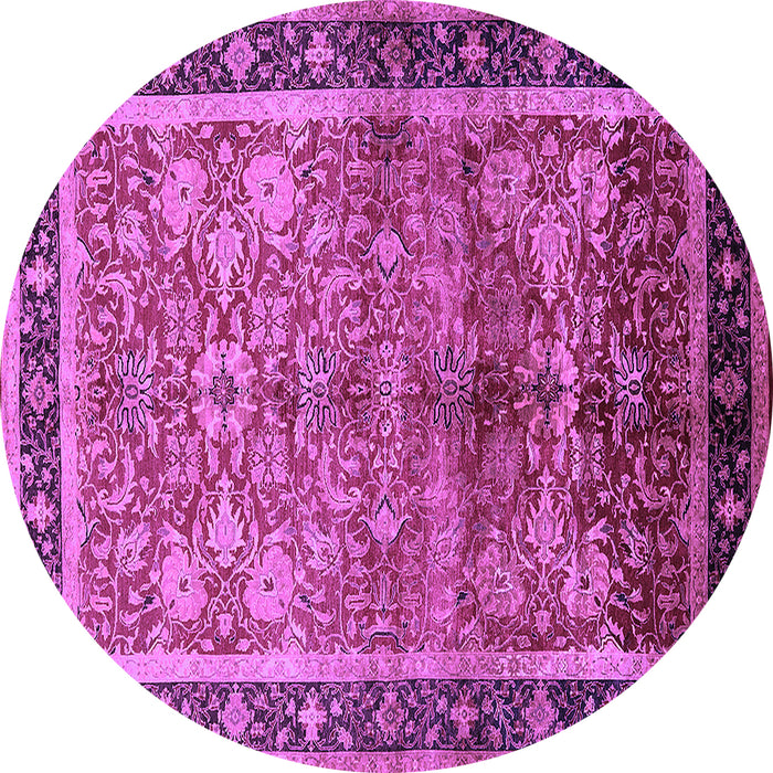 Round Machine Washable Oriental Purple Industrial Area Rugs, wshurb3065pur