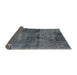 Sideview of Mid-Century Modern Light Slate Gray Oriental Rug, urb3066