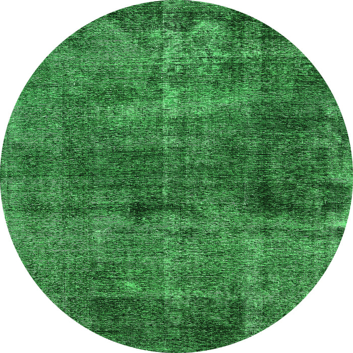Round Oriental Green Industrial Rug, urb3066grn