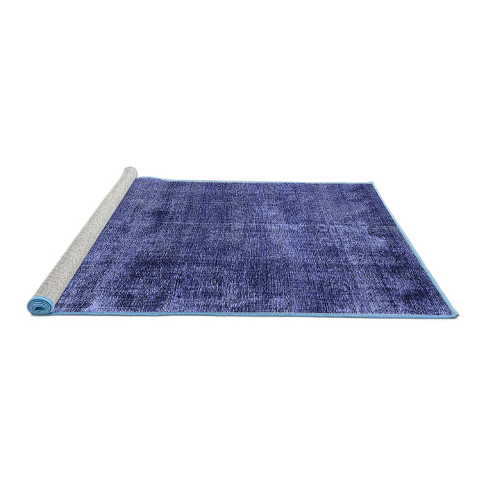Sideview of Machine Washable Oriental Blue Industrial Rug, wshurb3066blu